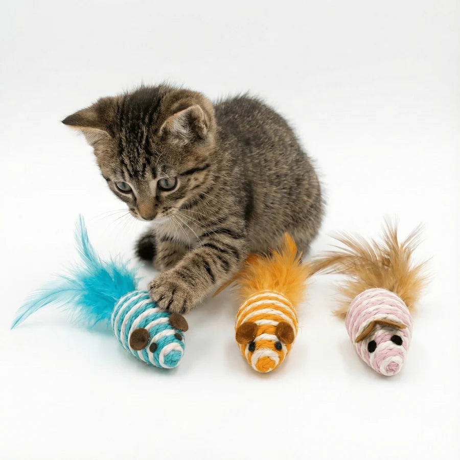Colorful Rope Sisal Mouse Toy