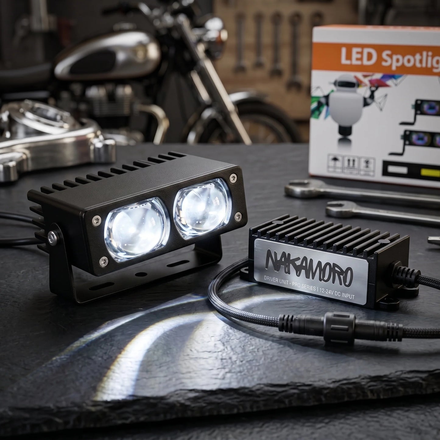 Nakamoro High-Power 2 Lens LED Projector Auxiliary Light With Dual Color Universal Fit For Off Road Vehicles